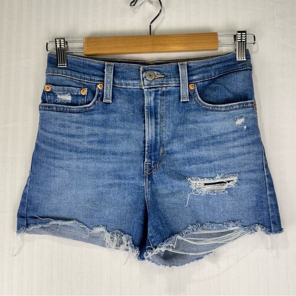 Levi’s High-Rise Wedgie Jean Shorts Med Wash Womens 27 Cut-Off Daisy Duke S40197